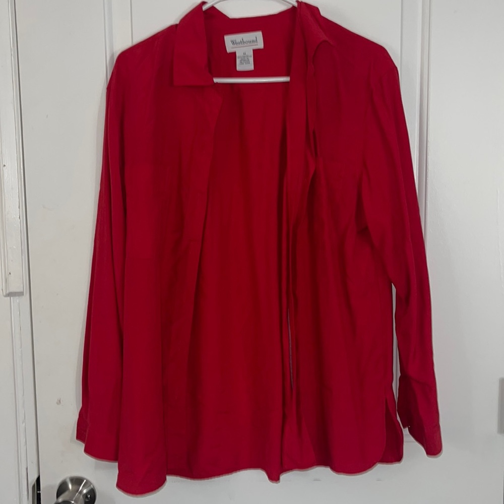 Westbound button up red blouse
